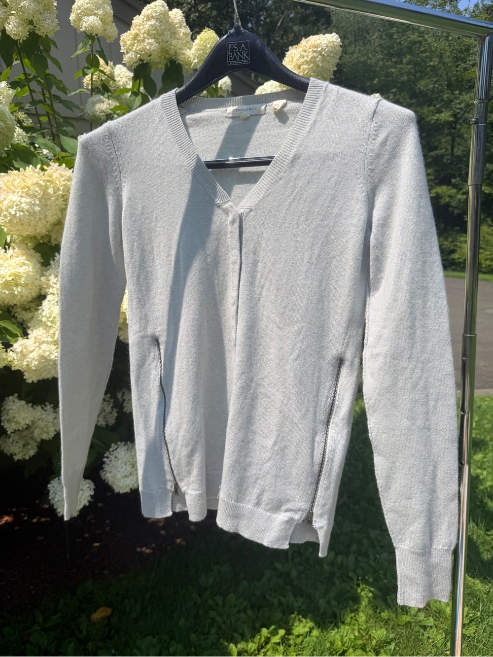 Inhabit Men's Light Gray V-Neck Sweater